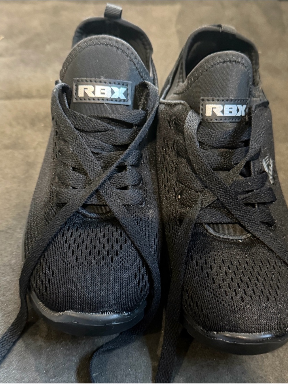 RBX Black Mesh Slip-On Lace Athletic Shoes